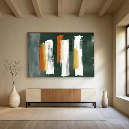 Bold Brushstrokes on Dark Art for Industrial - Style Bar & Modern Art Studio SC494