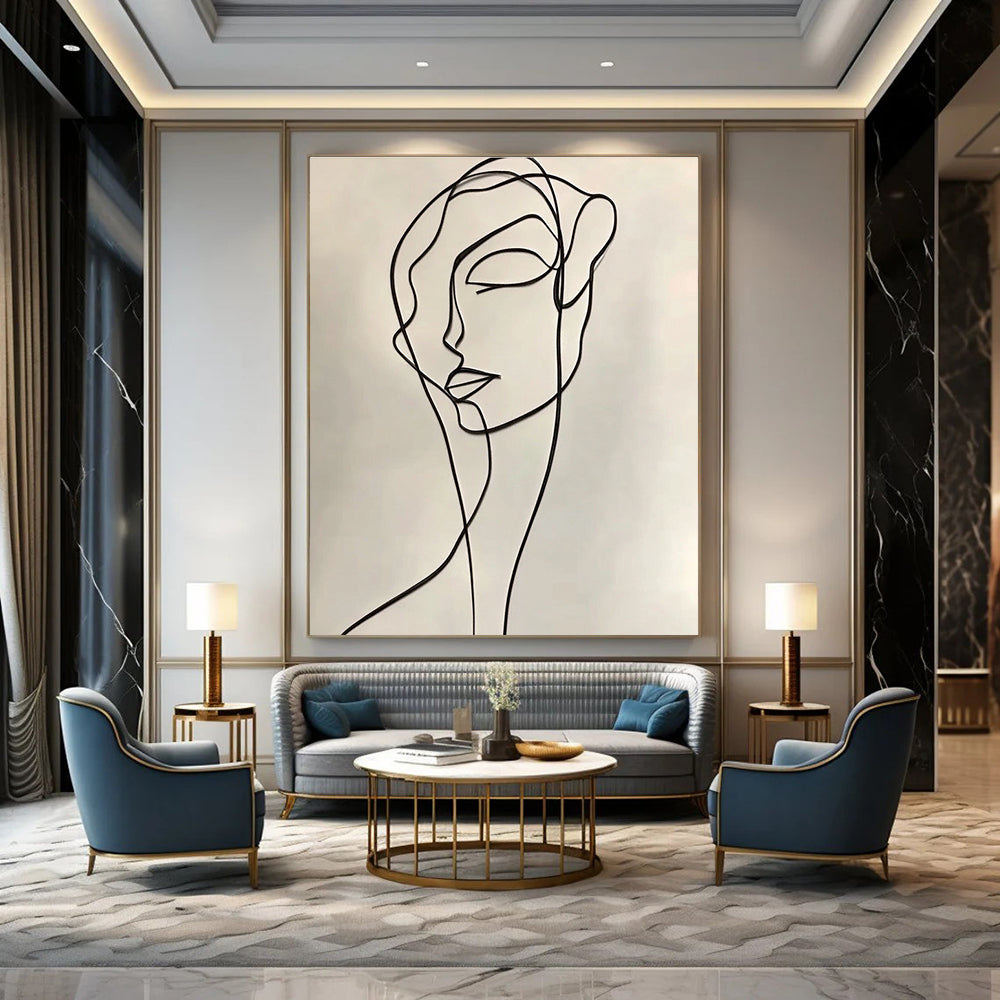 Continuous Line Face for Modern Bedroom & Minimalist Office STSC1190