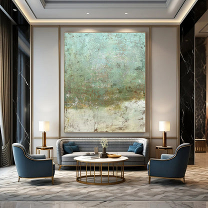 Textured Teal and Brown Art for Bohemian Café & Eclectic Living Room DLZ2212