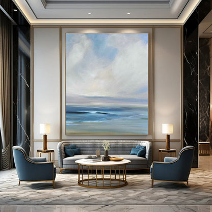 Gentle Wave Sea Art for Coastal Cottage Bedroom & Seaside Wellness Spa DLZ0964