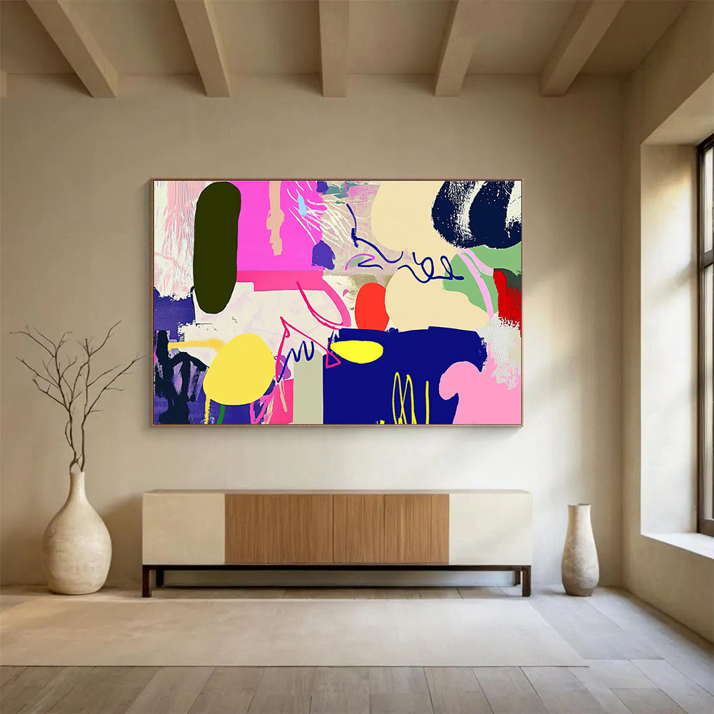 Vibrant Abstract Shapes Art for Creative Studio & Trendy Lounge SC455
