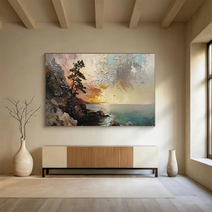 Coastal Lone Pine Landscape Art for Nautical - Themed Study DLZ2847