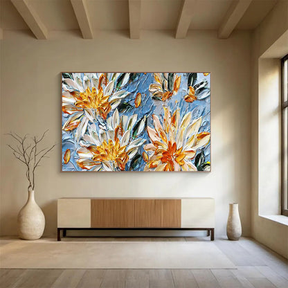 3D Floral Relief Art for Elegant Boutique Dressing Room Walls DLZ3280