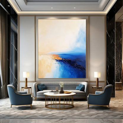Minimalist Sea Abstract for Scandinavian - Style Home & Serene Meditation Room STSC599