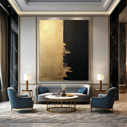 Black - Gold Divided Painting for Living Room & Dining Room DLZ0358