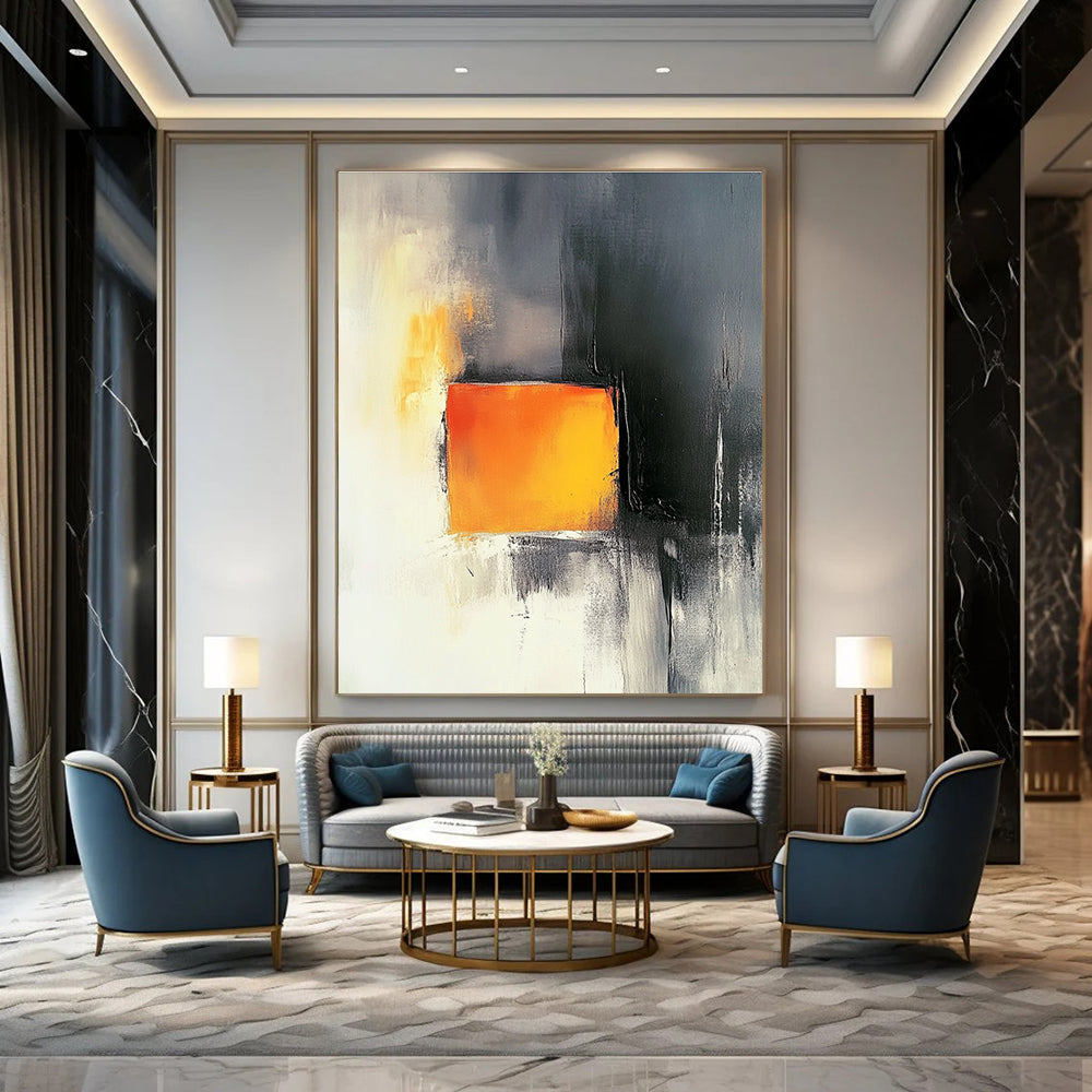 Grey and Orange Abstract for Industrial - Style Loft & Modern Office STSC1208