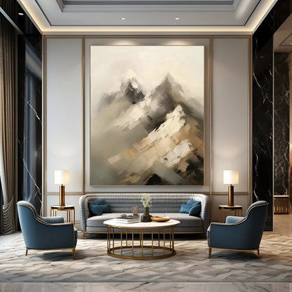 Misty Mountain Peaks Art for Alpine Chalet Lounge & Nature - Inspired Spa DLZ0840