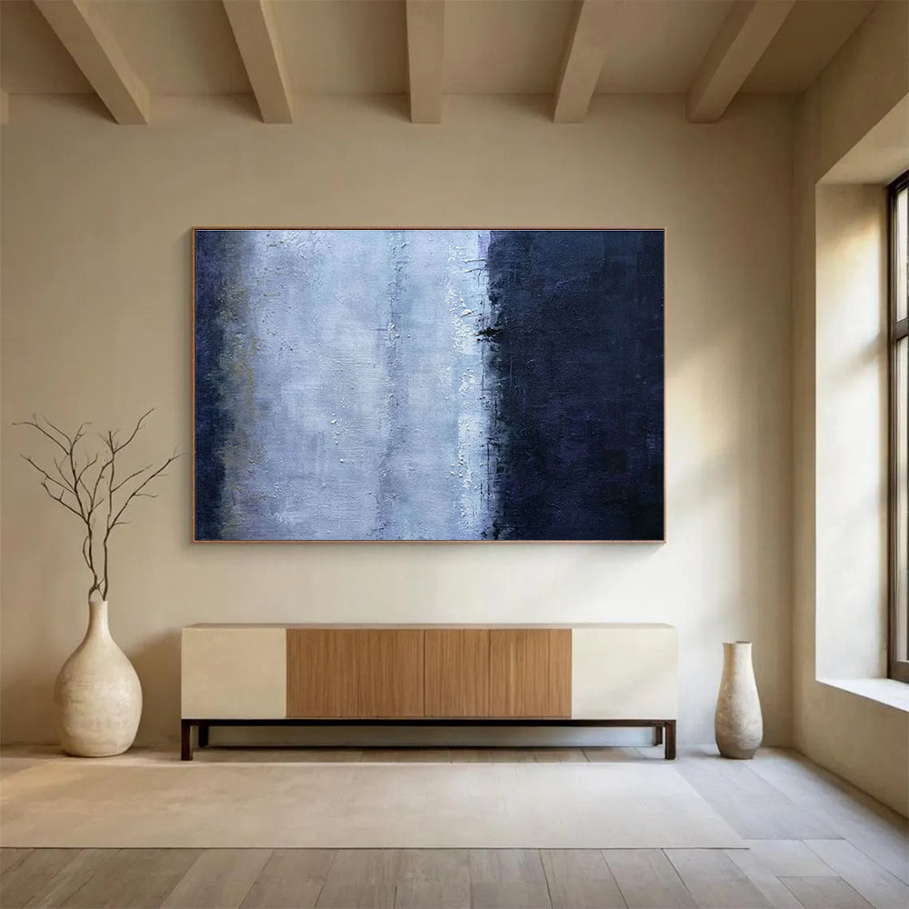 Blue - Gray Abstract Art for Modern Office Reception Area Walls DLZ3224