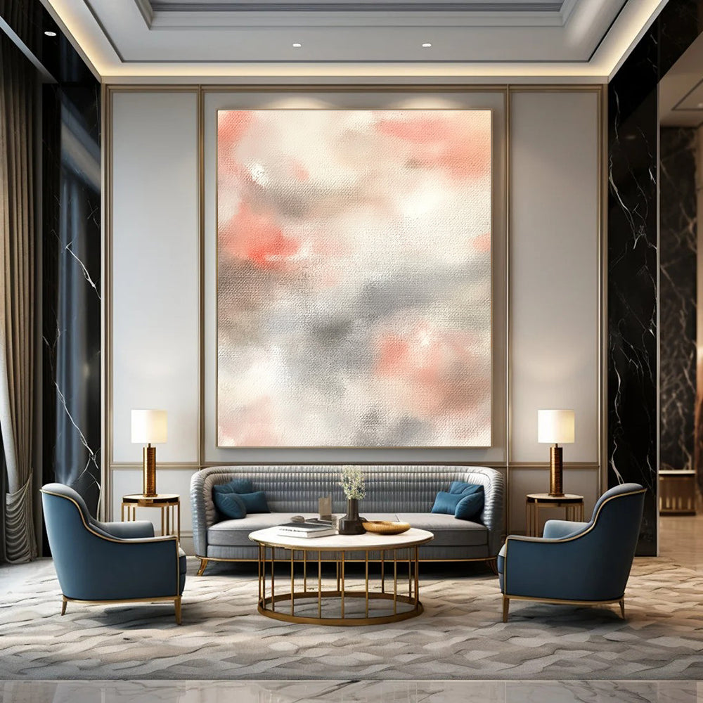 Soft Color Wash Calming Abstract Art for Minimalist Bedroom & Serene Home Reading Nook STSC1462
