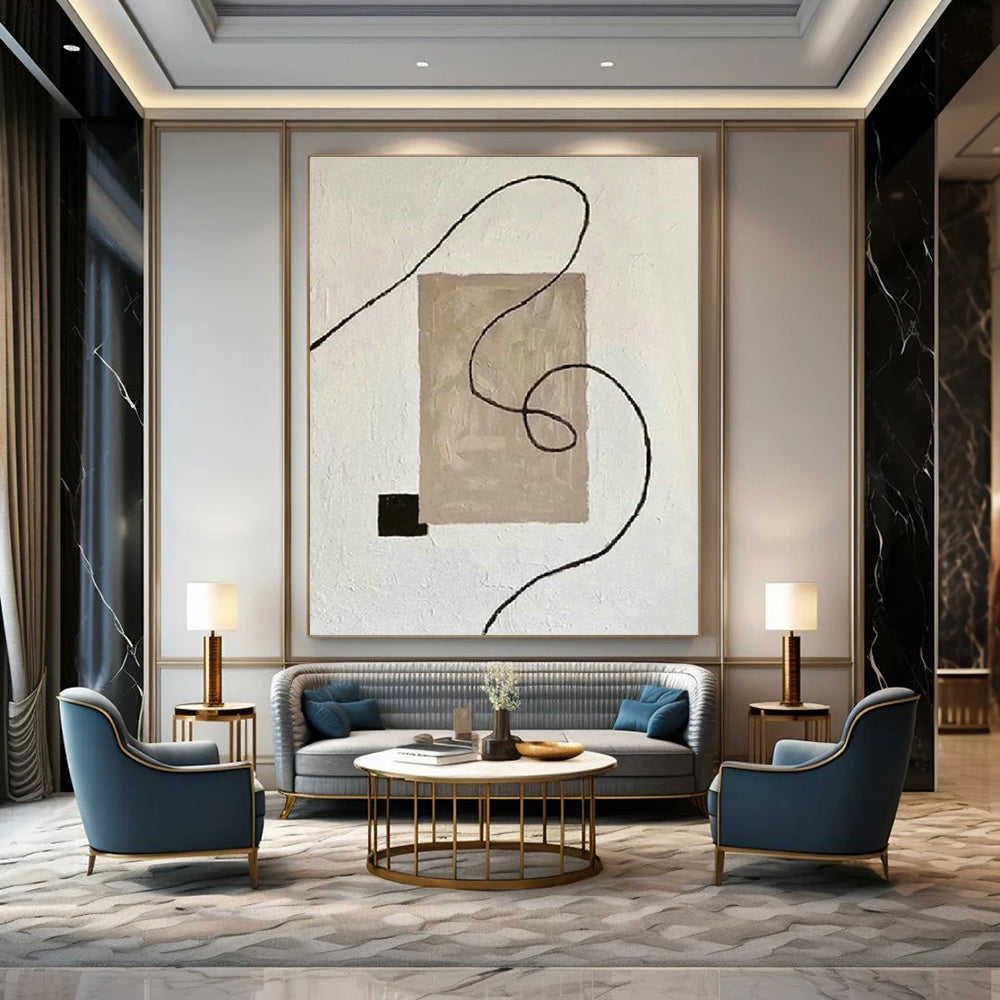 Minimalist Line Abstract Art for Scandinavian Bedroom & Minimalist Gallery DLZ1334