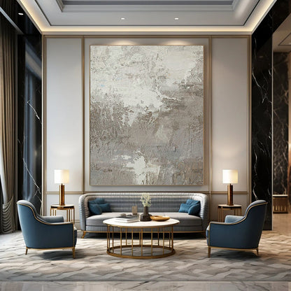Gray Textured Abstract Art for Industrial Loft & Modern Art Gallery DLZ2200