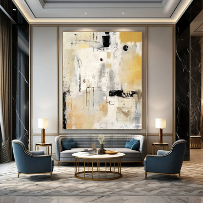 Yellow - Gray Abstract Art for Contemporary Café & Art - Lovers’ Studio DLZ1932