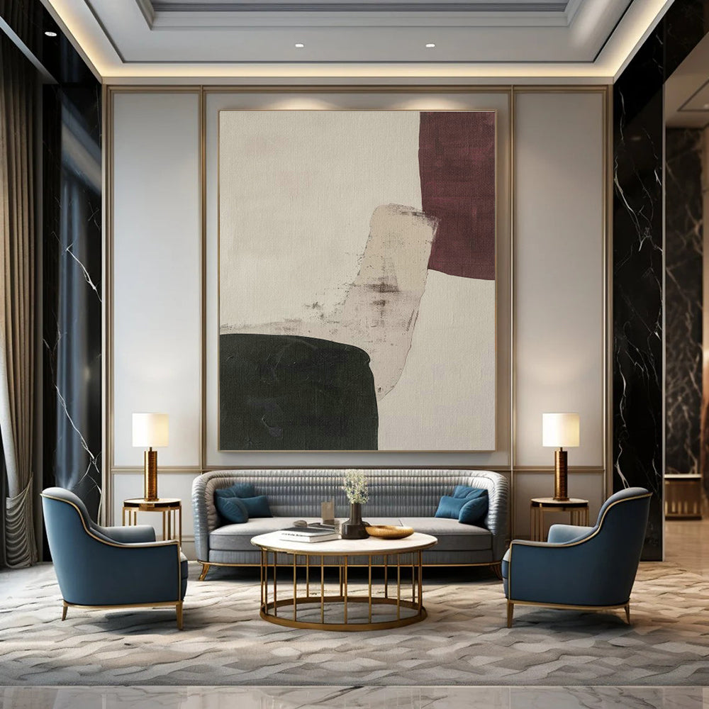 Brown - Black - White Abstract Art for Living Room & Bedroom DLZ0408