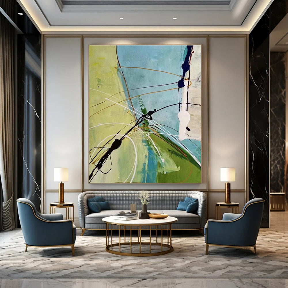 Line Abstract Art for Bohemian Home Yoga Studios DLZ0275