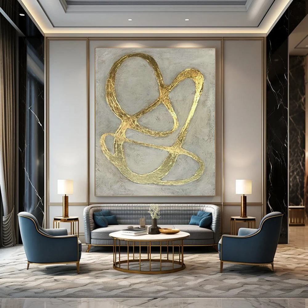Modern Black - White Abstract Art for Hotel Lobby & Home Library DLZ2001