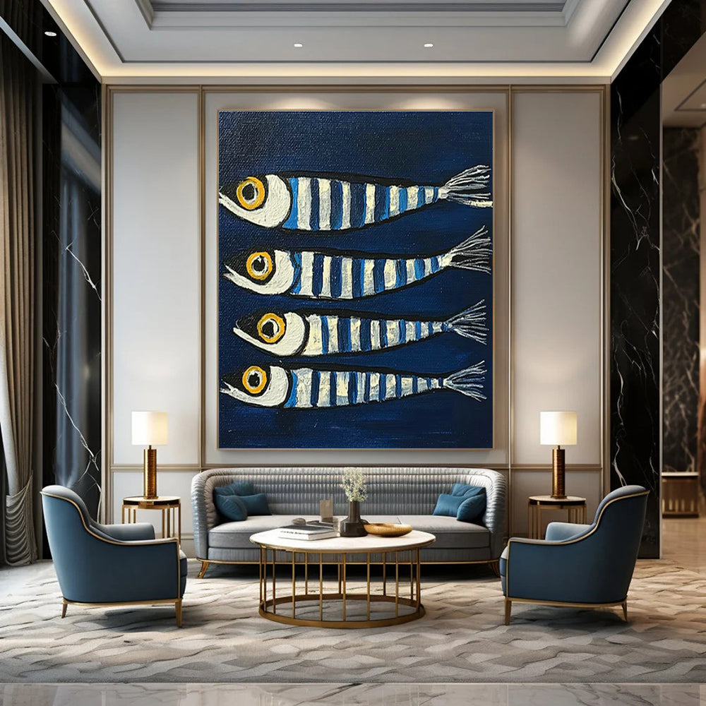 Striped Fish Art for Coastal Kitchen & Nautical - Themed Bar DLZ2100