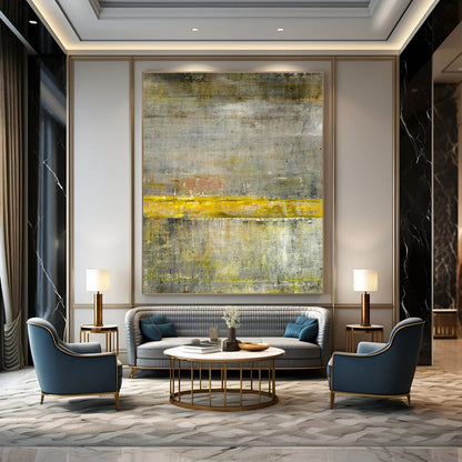 Yellow - Gray Abstract Art for Living Room & Office DLZ0310