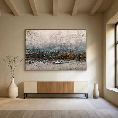 Grey - White - Blue Abstract Art for Industrial - Style Hallway DLZ2758