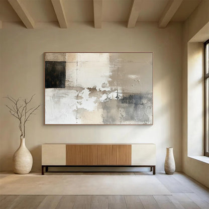 Gray - White Abstract Texture Art for Minimalist Hallway DLZ2888