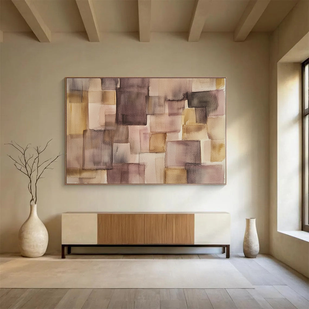 Warm Abstract Art for Cozy Living Room & Café Lounge SC620