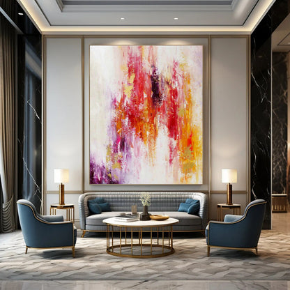 Colorful Cascade Abstract Art for Luxury Hotel Lobby Atriums DLZ0060