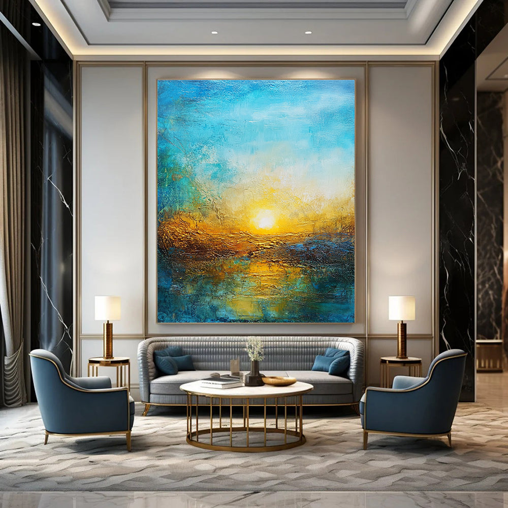 Textured Sunset Landscape for Coastal Home Living Room & Beach Resort Spa STSC200