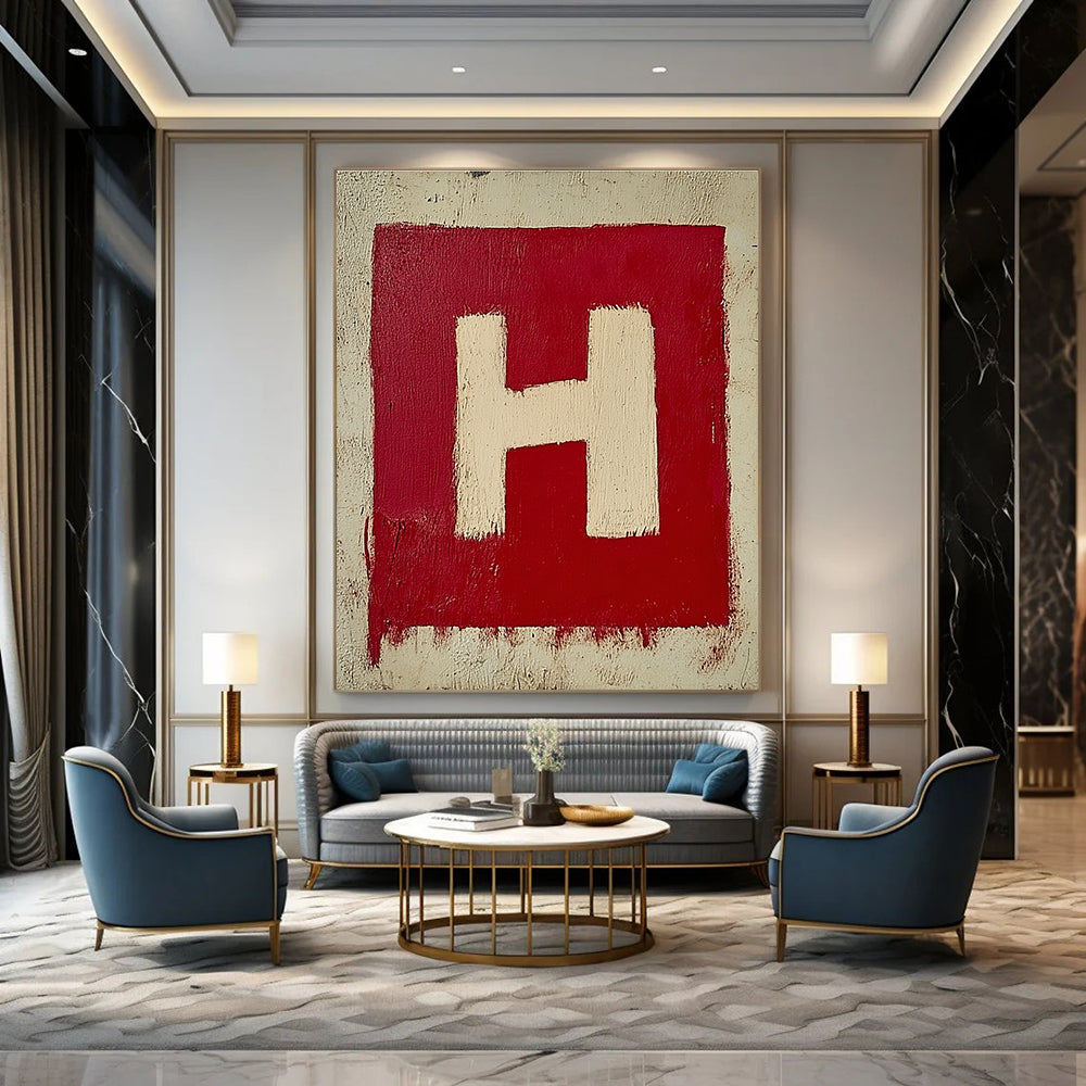 Red and White “H” for Industrial - Style Loft & Minimalist Office STSC1163