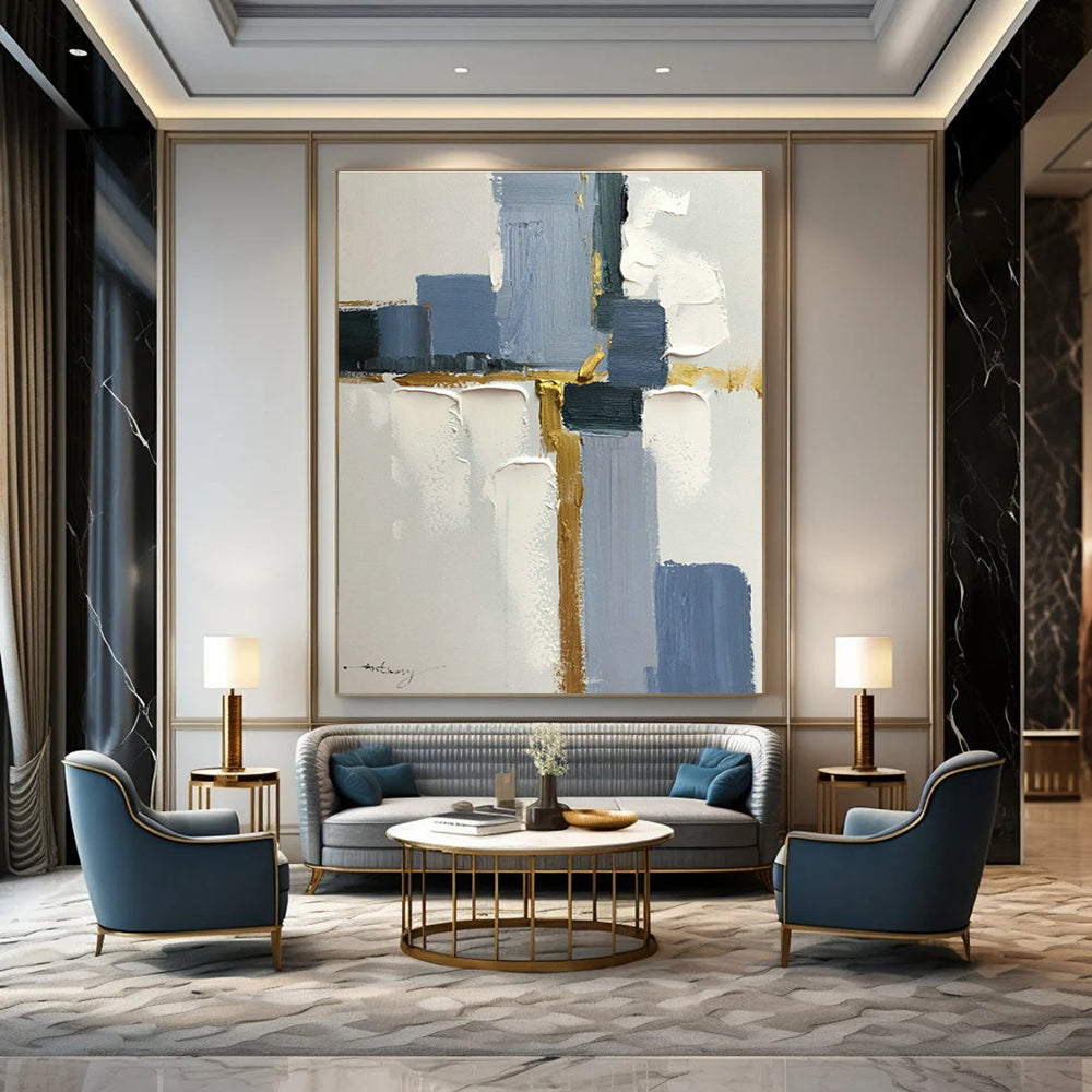 Geometric Abstract Art for Corporate Lobby & Modern Art Studio DLZ0816