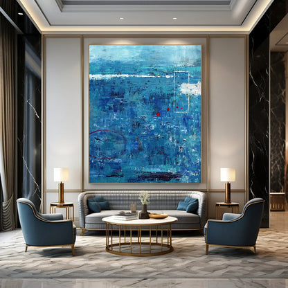 Blue Abstract Art for Art Gallery & Home Spa DLZ1107