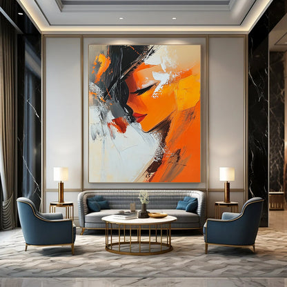 Abstract Woman's Profile in Warm Tones for Bohemian Bedroom & Art - Inspired Salon STSC151