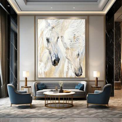 White Horses Grace Art for Equestrian Club & Luxury Home DLZ2341