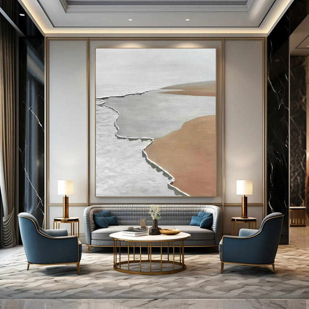 Earth - Toned Abstract Layers Art for Desert Lodge & Ceramic Studio DLZ0617