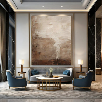 Beige Abstract Texture Art for Minimalist Living Room & Neutral - Toned Office DLZ2170