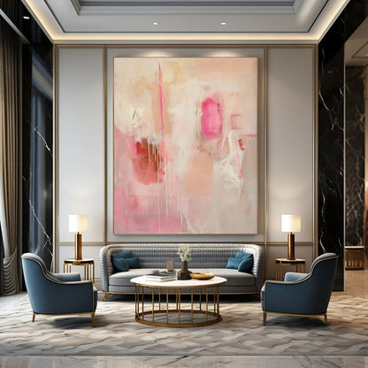 Pink Abstract Art for Feminine Boudoir & Floral - Themed Boutique DLZ0716