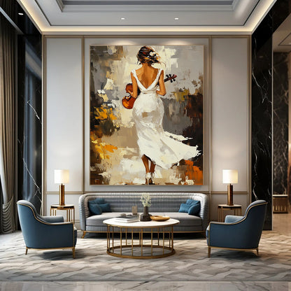 Woman with Violin Art for Classical Music Lover’s Home & Artistic Event Venue STSC1379