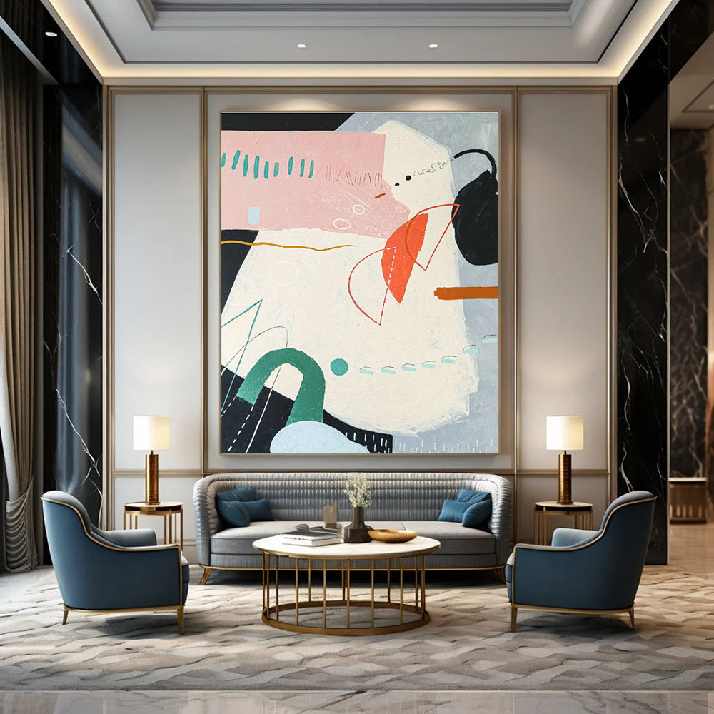 Pastel Geometric Abstract Art for Boho - Chic Home & Creative Studio DLZ1109