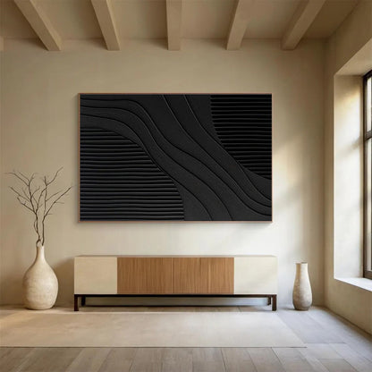 Black Wave - Texture Art for Sophisticated Dining Rooms DLZ2482