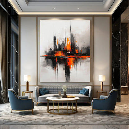Orange - Black City Reflection for Industrial Loft & Creative Workplace STSC285