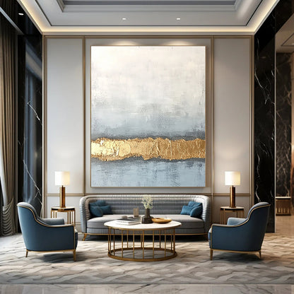 Gold Band Abstract Art for Dining Room & Hallway STSC735