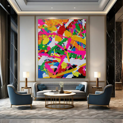 Colorful Splatter Abstract Art for Kids’ Playroom & Trendy Bar DLZ1267