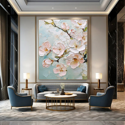 Textured Pink Blossoms for Girly Bathroom & Floral - Themed Tea Room STSC875