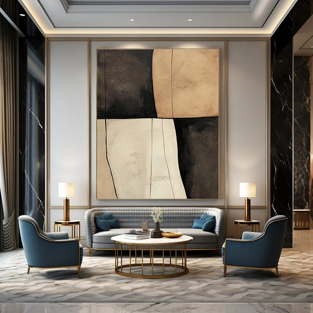Neutral Geometric Blocks for Minimalist Studio & Serene Meditation Room STSC627