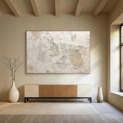 Textured Neutral Wall Art for Rustic Home Library & Earth - Tone Spa SC183