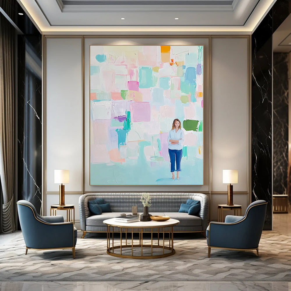 Colorful Abstract with Figure for Art - Inspired Living Room & Creative Studio STSC447