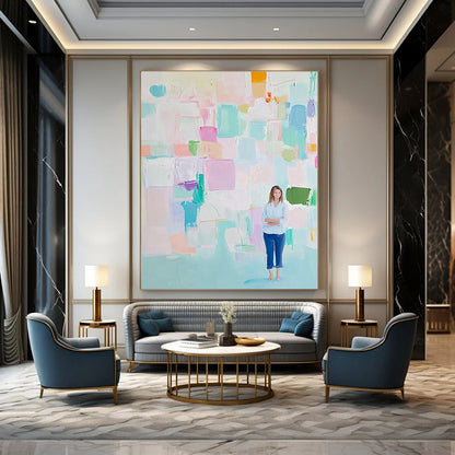 Colorful Abstract with Figure for Art - Inspired Living Room & Creative Studio STSC447