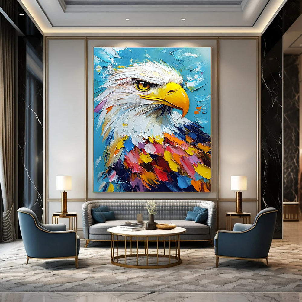 Colorful Eagle Portrait for Patriotic Office & Wildlife - Themed Bar STSC1285