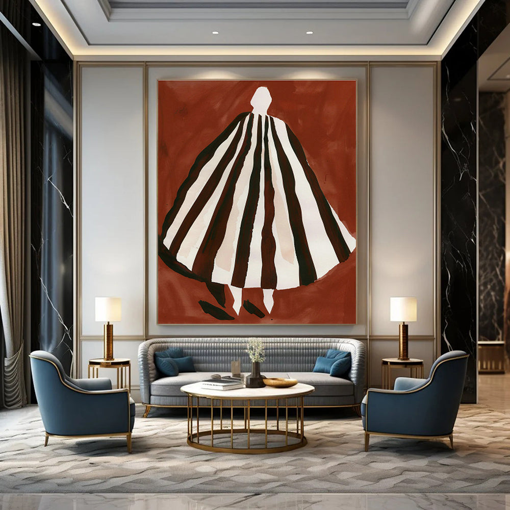 Figure in Striped Cloak Art for Avant - Garde Boutique & Theatrical Dressing Room DLZ0707