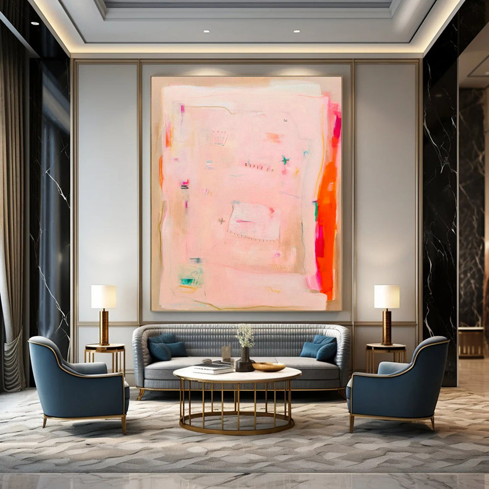 Pink - Toned Minimalist Art for Scandinavian - Style Nurseries DLZ0105