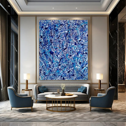 Blue Splash Abstract Art for Modern Office Lobby & Art - Inspired Café DLZ2260