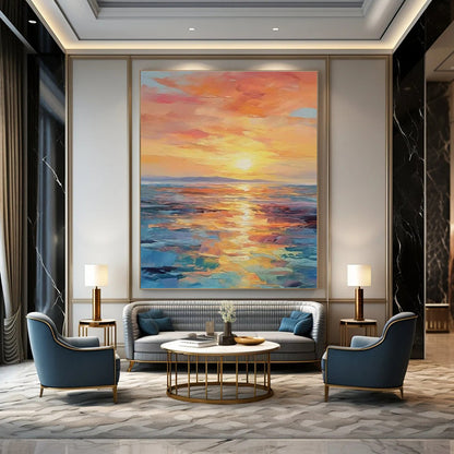 Sunset Ocean View Art for Coastal Home Bedroom & Beachfront Restaurant DLZ1533
